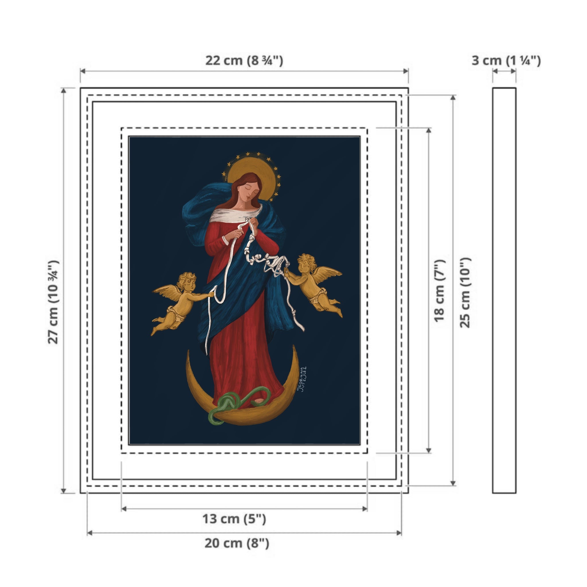 "Virgencita Desatanudos" Azul CHICA