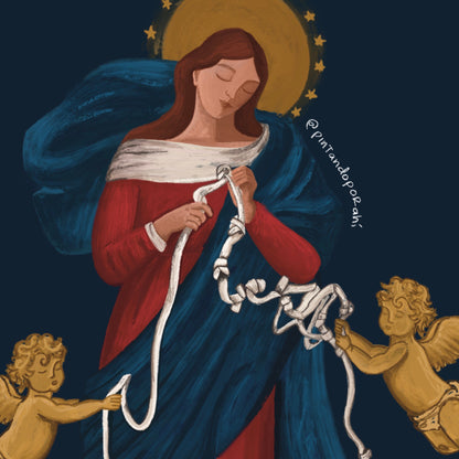 "Virgencita Desatanudos" Azul CHICA