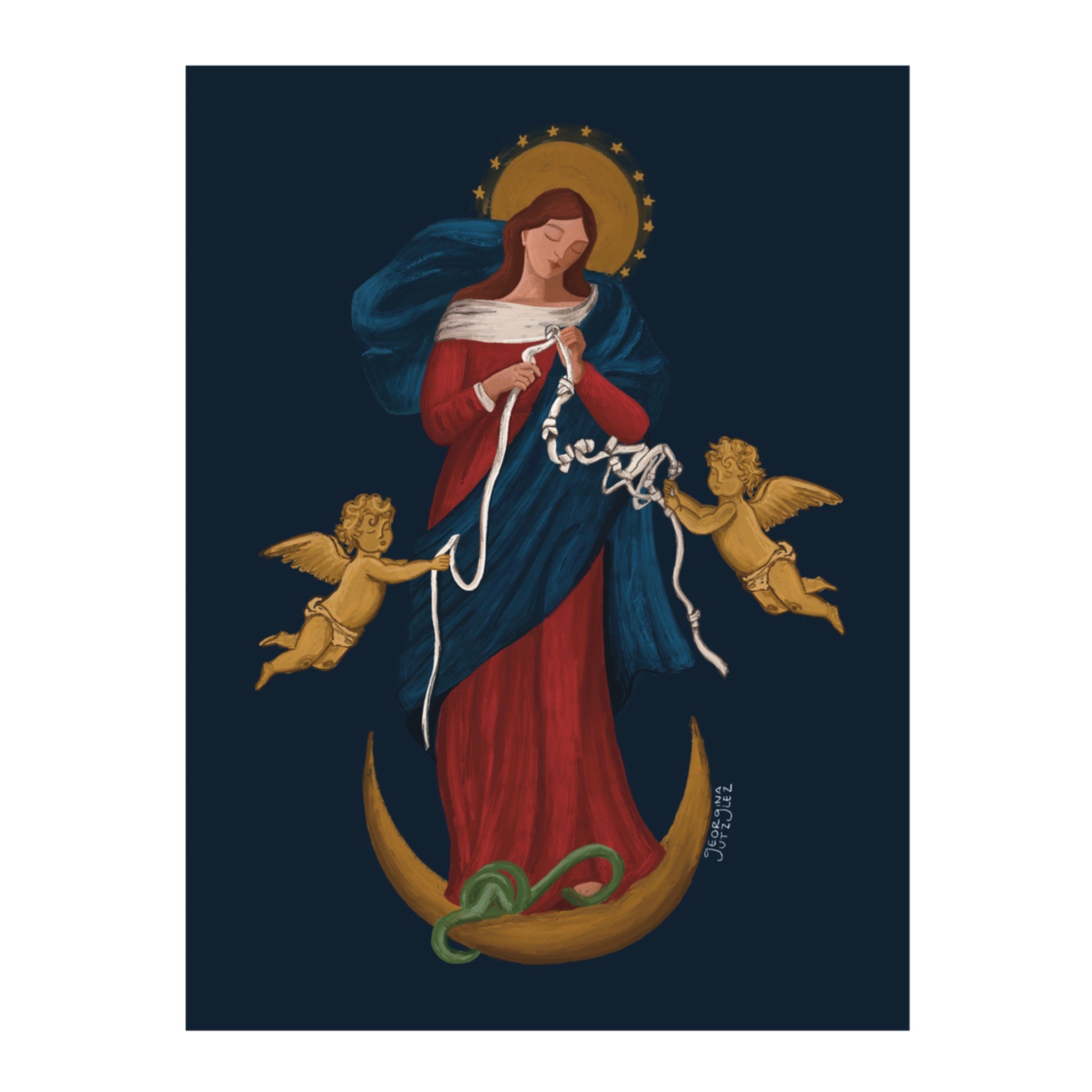 "Virgencita Desatanudos" Azul