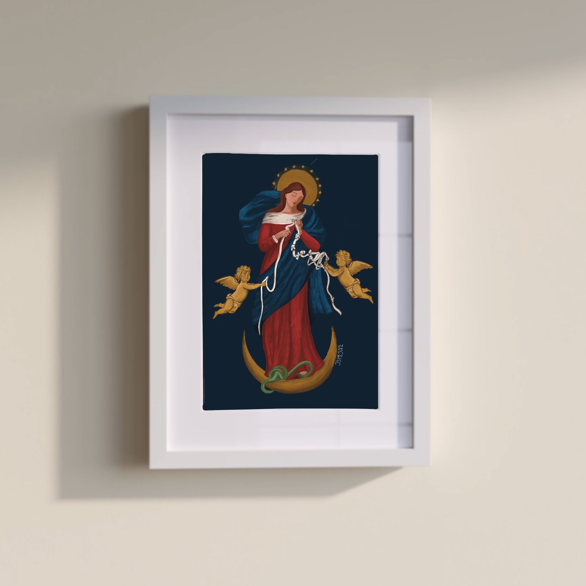 "Virgencita Desatanudos" Azul