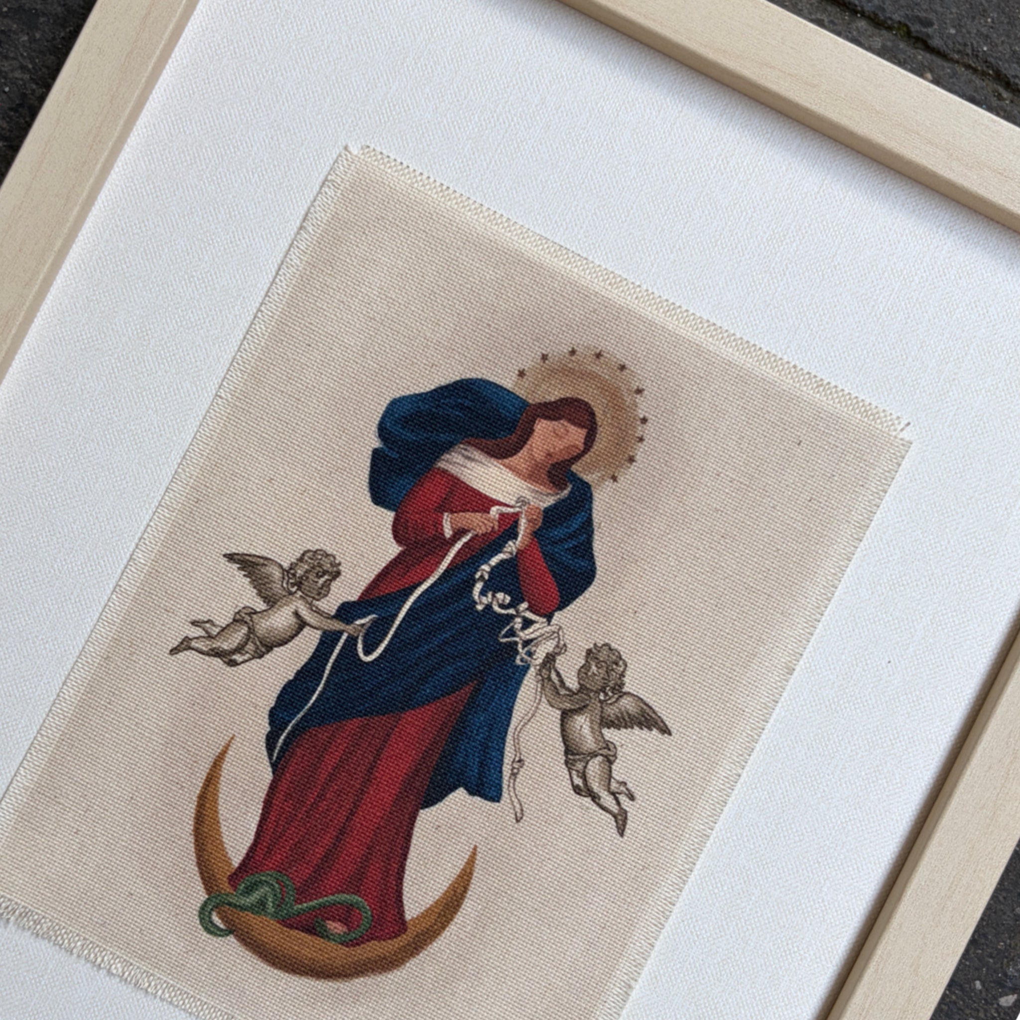 Virgencita Desatanudos en Tela